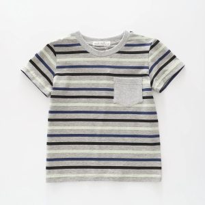 Kids Grey Striped Tee